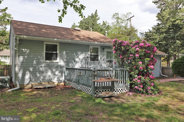827 Rogers St, Lanoka Harbor, NJ 08734 - rear view of property featuring a deck and central AC
