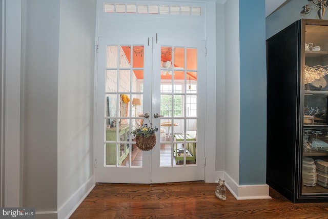 206 Price Ave Unit 2, Narberth, PA 19072 - doorway featuring french doors, baseboards, and wood finished floors