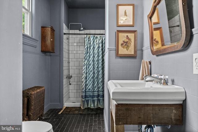 101 Warren Ave, Sewell, NJ 08080 - full bath featuring a stall shower, tile walls, and wainscoting