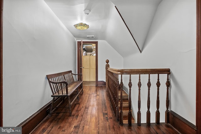 101 Warren Ave, Sewell, NJ 08080 - hallway featuring wood-type flooring, an upstairs landing, and lofted ceiling