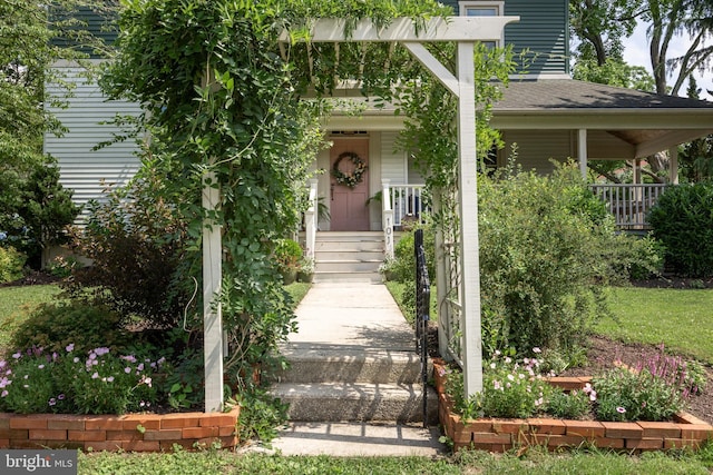 101 Warren Ave, Sewell, NJ 08080 - property entrance featuring covered porch and a shingled roof