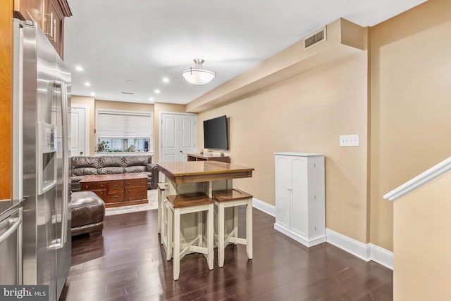 1522 Race St Unit 1, Philadelphia, PA 19102 - dining space with dark wood-type flooring, baseboards, and recessed lighting