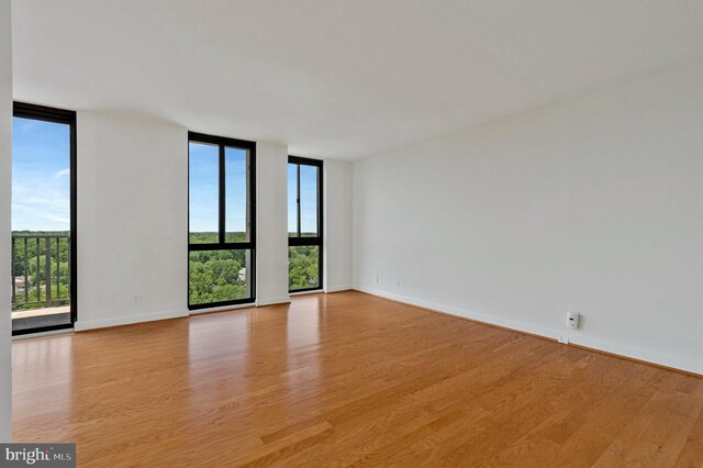 6800 Fleetwood Rd Unit 1219, Mclean, VA 22101 - unfurnished room featuring expansive windows, healthy amount of natural light, light wood-style flooring, and baseboards