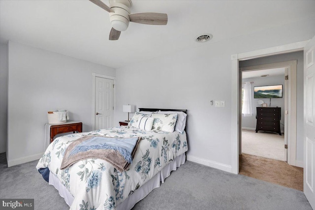 209 Burlington Ave, Voorhees, NJ 08043 - bedroom featuring carpet floors, ceiling fan, and baseboards