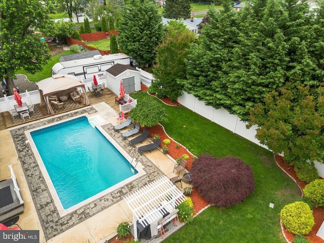 209 Burlington Ave, Voorhees, NJ 08043 - view of pool featuring a gazebo and a deck