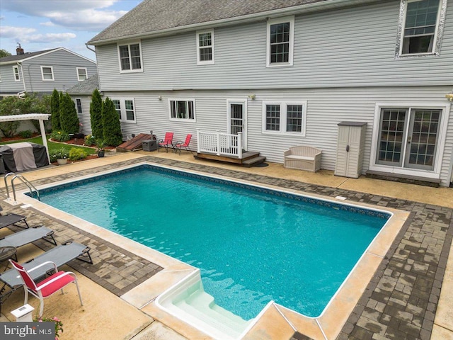 209 Burlington Ave, Voorhees, NJ 08043 - swimming pool with a patio area and area for grilling