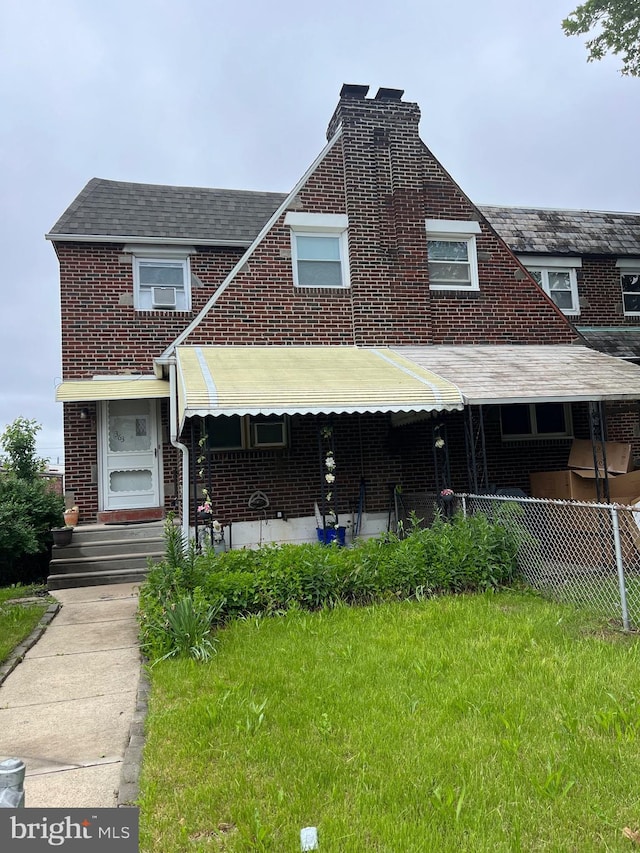 363 Sherbrook Blvd, Upper Darby, PA 19082 - view of front of property featuring brick siding, a chimney, and a shingled roof