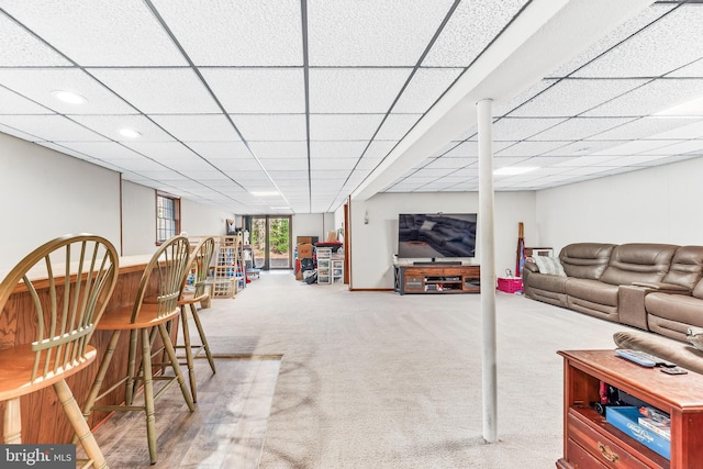 15180 Deborah Dr, Hughesville, MD 20637 - living room with carpet floors, recessed lighting, and a drop ceiling