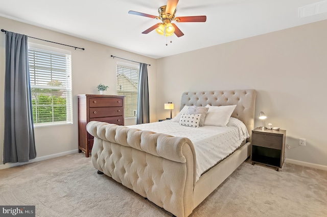 1022 Linden Dr, Hanover, MD 21076 - bedroom featuring baseboards, light colored carpet, and a ceiling fan