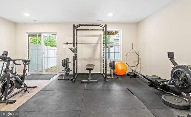 1022 Linden Dr, Hanover, MD 21076 - workout area featuring recessed lighting