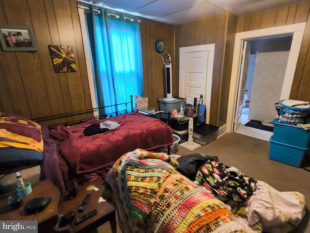 2411 Washington Ave, Victoria, VA 23974 - carpeted bedroom featuring wooden walls