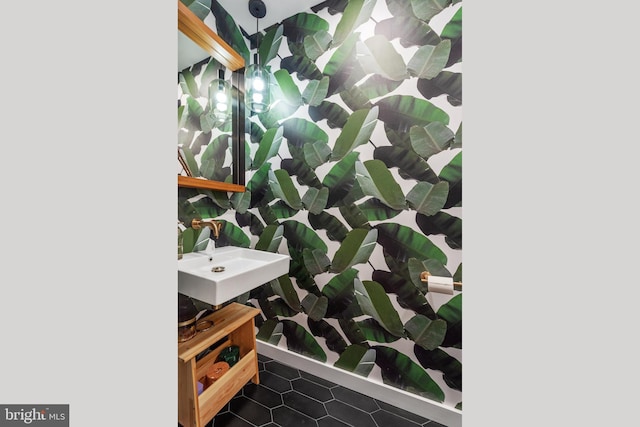 2426 4th St NE, Washington, DC 20002 - bathroom featuring tile patterned flooring and a sink