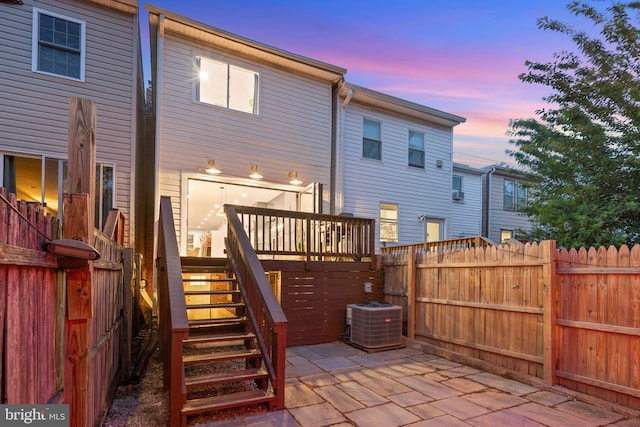 2426 4th St NE, Washington, DC 20002 - back of house with central AC unit, stairway, and a patio