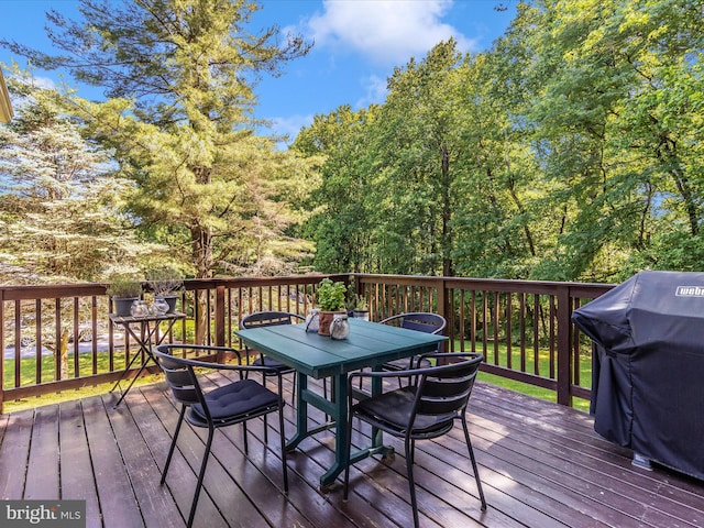5421 Bartonsville Rd, Frederick, MD 21704 - wooden terrace with outdoor dining area and a grill
