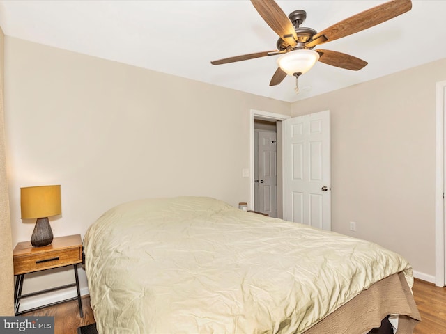 5421 Bartonsville Rd, Frederick, MD 21704 - bedroom featuring wood finished floors, baseboards, and a ceiling fan