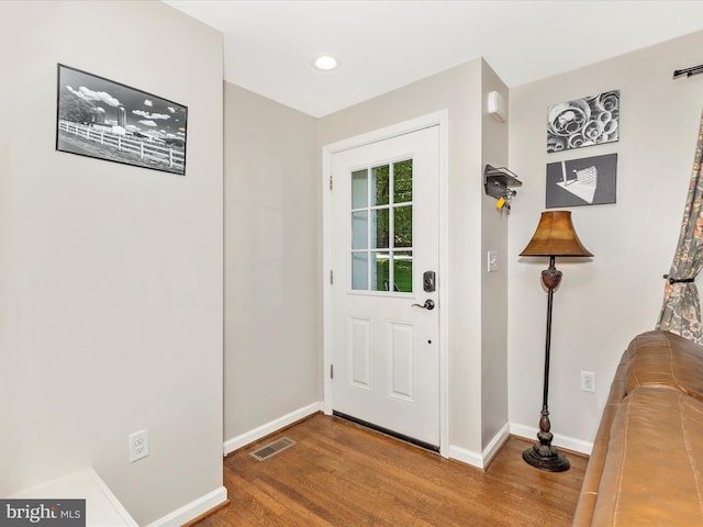 5421 Bartonsville Rd, Frederick, MD 21704 - entryway with wood finished floors, baseboards, and recessed lighting
