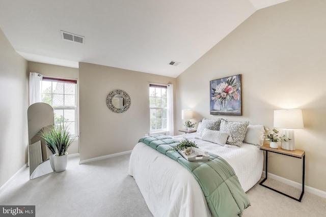 35551 Sarasota St, Round Hill, VA 20141 - bedroom with light colored carpet, baseboards, multiple windows, and lofted ceiling