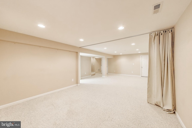 35551 Sarasota St, Round Hill, VA 20141 - finished below grade area featuring recessed lighting, baseboards, and light colored carpet