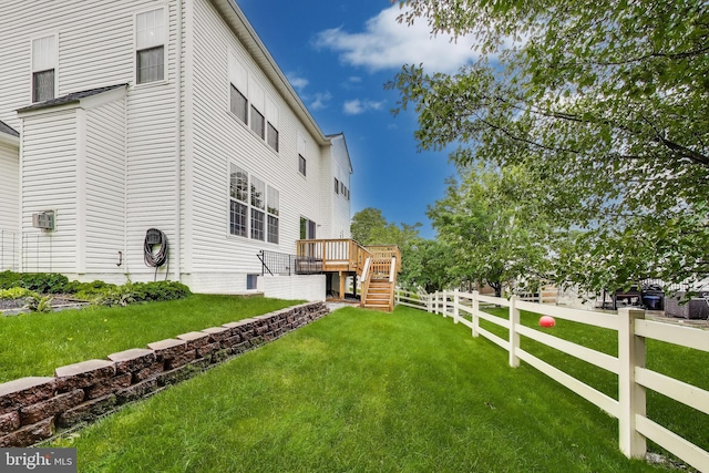 35551 Sarasota St, Round Hill, VA 20141 - view of yard with stairs and a wooden deck