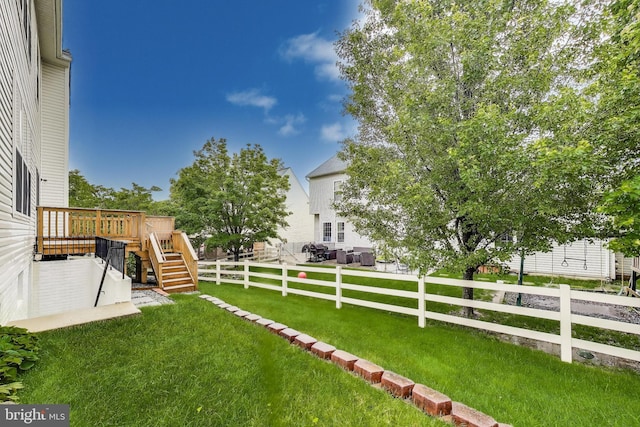 35551 Sarasota St, Round Hill, VA 20141 - view of yard with a wooden deck and stairs
