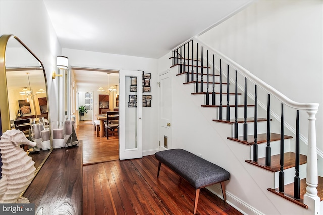 1157 Riverside Ave, Baltimore, MD 21230 - stairway featuring wood-type flooring and baseboards