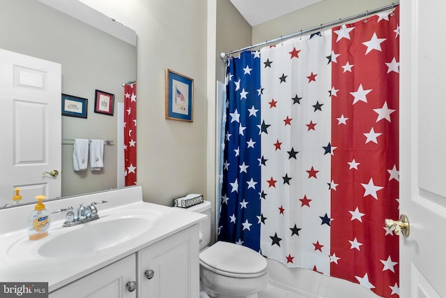 4 Hearthstone Blvd, Pemberton, NJ 08068 - bathroom with toilet, vanity, and a shower with shower curtain