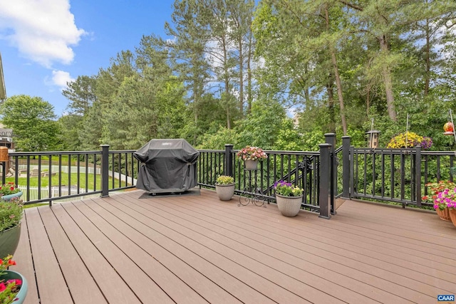 83 Mossy Creek Ct, Zion Crossroads, VA 22942 - deck featuring area for grilling and view of scattered trees