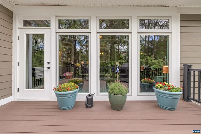 83 Mossy Creek Ct, Zion Crossroads, VA 22942 - doorway featuring wood finished floors and wood walls
