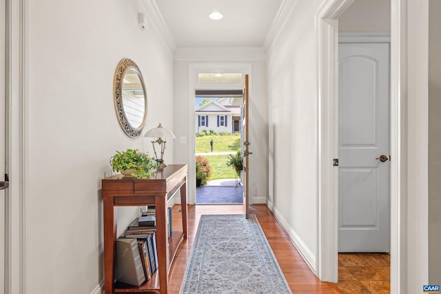 83 Mossy Creek Ct, Zion Crossroads, VA 22942 - entrance foyer featuring crown molding, baseboards, and wood finished floors