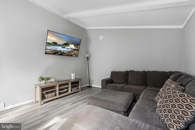 521 Rhode Island Ave, Cherry Hill, NJ 08002 - living area featuring wood finished floors, beam ceiling, and baseboards