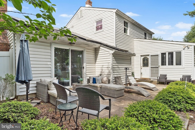 521 Rhode Island Ave, Cherry Hill, NJ 08002 - rear view of property with a patio area, a chimney, and an outdoor hangout area