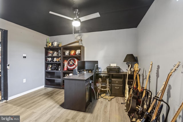 39 Grain Ct, Magnolia, DE 19962 - office space featuring ceiling fan, light wood-type flooring, and baseboards