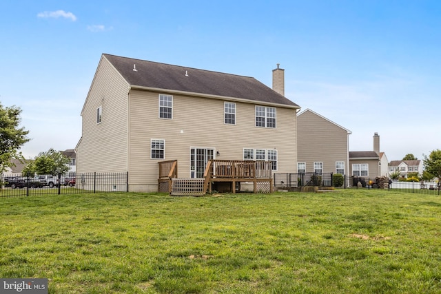 39 Grain Ct, Magnolia, DE 19962 - rear view of house featuring a deck and a chimney