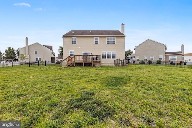 39 Grain Ct, Magnolia, DE 19962 - back of house with a wooden deck and a chimney