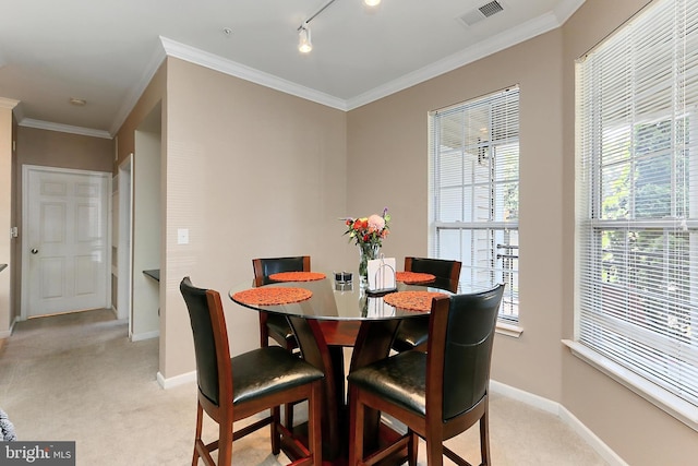 12900 Centre Park Cir Unit 107, Herndon, VA 20171 - dining area with light colored carpet and crown molding