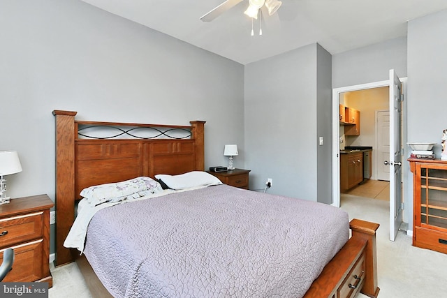 12900 Centre Park Cir Unit 107, Herndon, VA 20171 - bedroom with light colored carpet and a ceiling fan