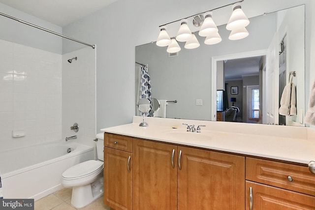 12900 Centre Park Cir Unit 107, Herndon, VA 20171 - full bathroom featuring vanity, shower / bath combination with curtain, and tile patterned flooring