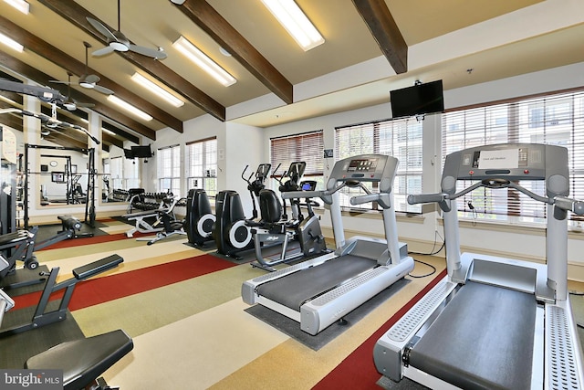 12900 Centre Park Cir Unit 107, Herndon, VA 20171 - gym featuring a ceiling fan and carpet