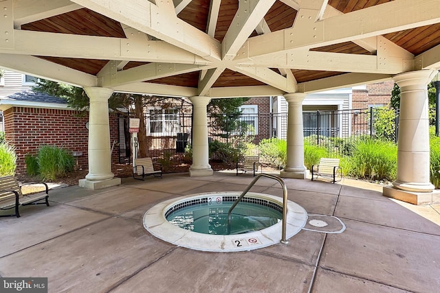 12900 Centre Park Cir Unit 107, Herndon, VA 20171 - view of pool with a gazebo, a community hot tub, and a patio