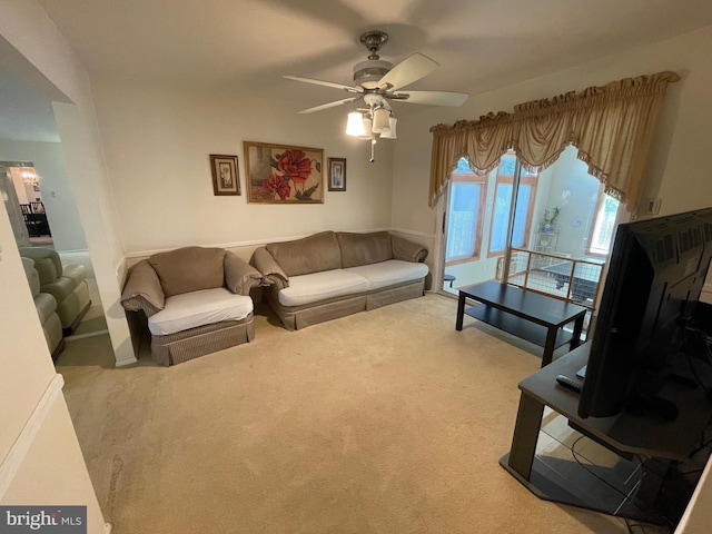 333 Sussex Blvd, Broomall, PA 19008 - living area featuring carpet and ceiling fan