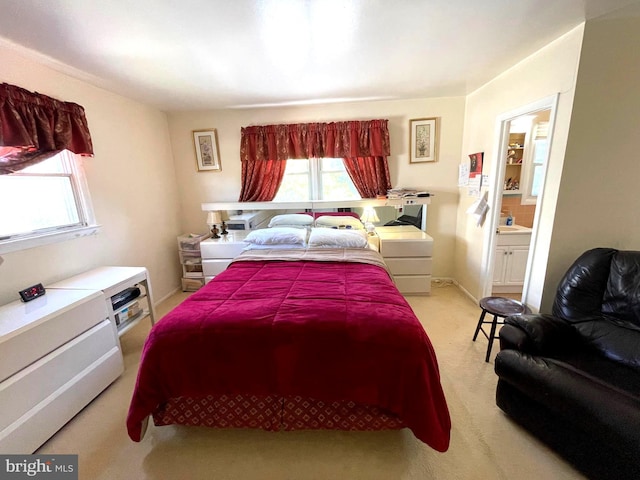 333 Sussex Blvd, Broomall, PA 19008 - bedroom featuring light colored carpet, multiple windows, and ensuite bath