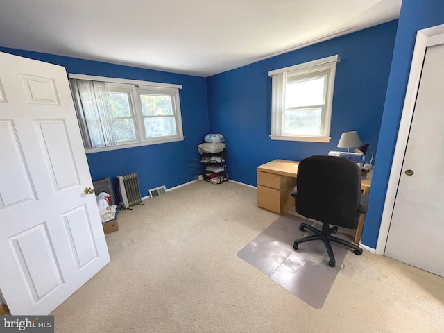 333 Sussex Blvd, Broomall, PA 19008 - office area featuring plenty of natural light, carpet floors, and radiator heating unit