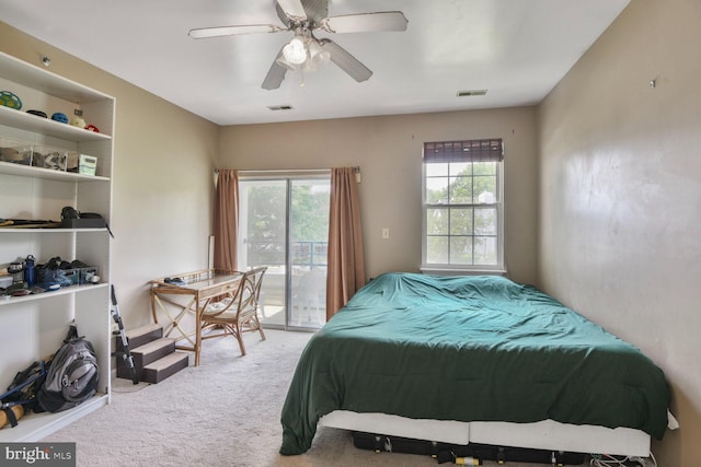 600 Resty Ln Unit 202, Odenton, MD 21113 - carpeted bedroom with access to exterior and a ceiling fan