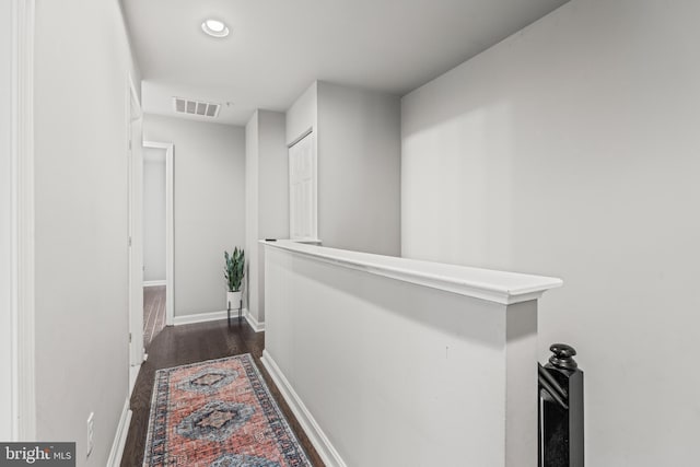7250 Calm Sunset, Columbia, MD 21046 - corridor with baseboards, dark wood-style flooring, and recessed lighting