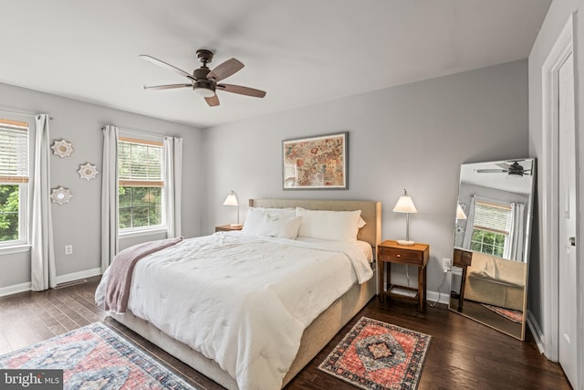 7250 Calm Sunset, Columbia, MD 21046 - bedroom with multiple windows, dark wood-type flooring, and baseboards