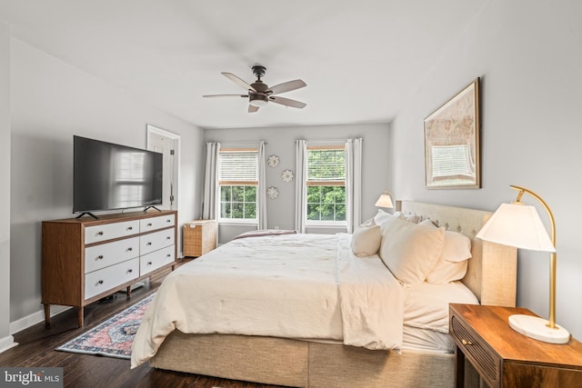 7250 Calm Sunset, Columbia, MD 21046 - bedroom with wood finished floors, baseboards, and a ceiling fan