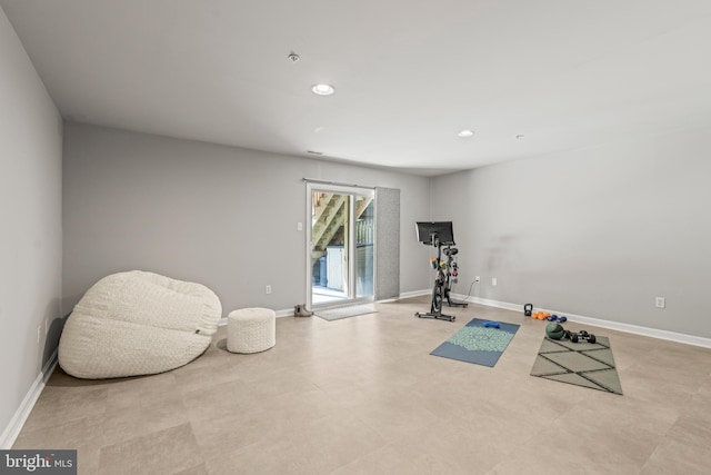 7250 Calm Sunset, Columbia, MD 21046 - workout area with baseboards and recessed lighting