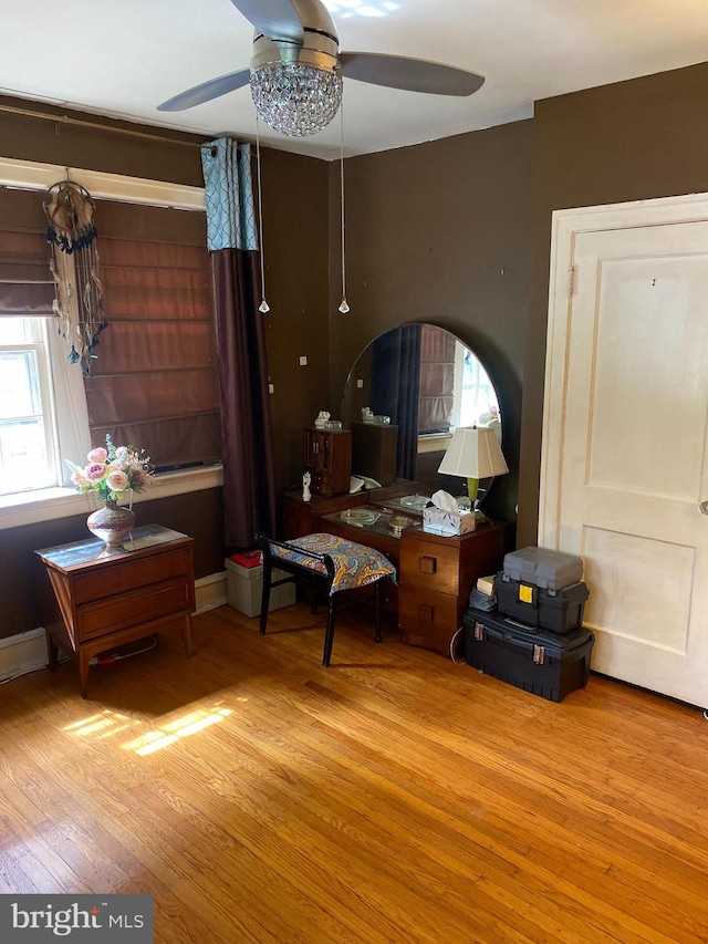 6136 Wayne Ave Unit 3, Philadelphia, PA 19144 - living area with a ceiling fan and hardwood / wood-style flooring