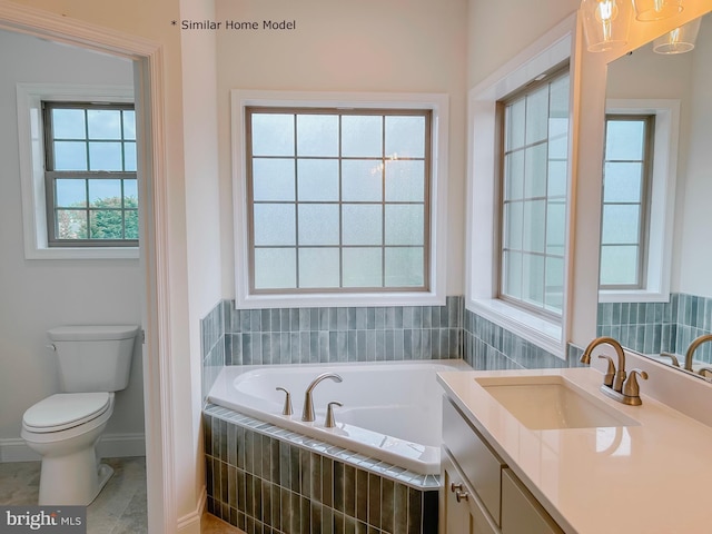 LOT32 Helens Dr, Greencastle, PA 17225 - full bathroom with a garden tub, vanity, toilet, baseboards, and tile patterned flooring