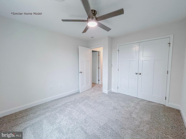 LOT32 Helens Dr, Greencastle, PA 17225 - unfurnished bedroom featuring carpet flooring, baseboards, a closet, and a ceiling fan